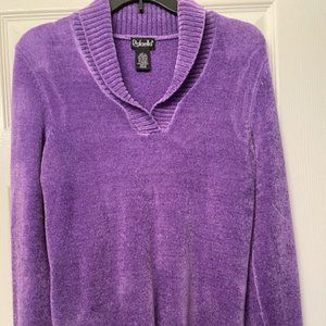 Rafaella Purple Plush Long Sleeve Sweater - L
